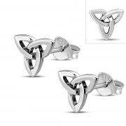 Small Celtic Trinity Knot Stud Silver Earrings, ep254